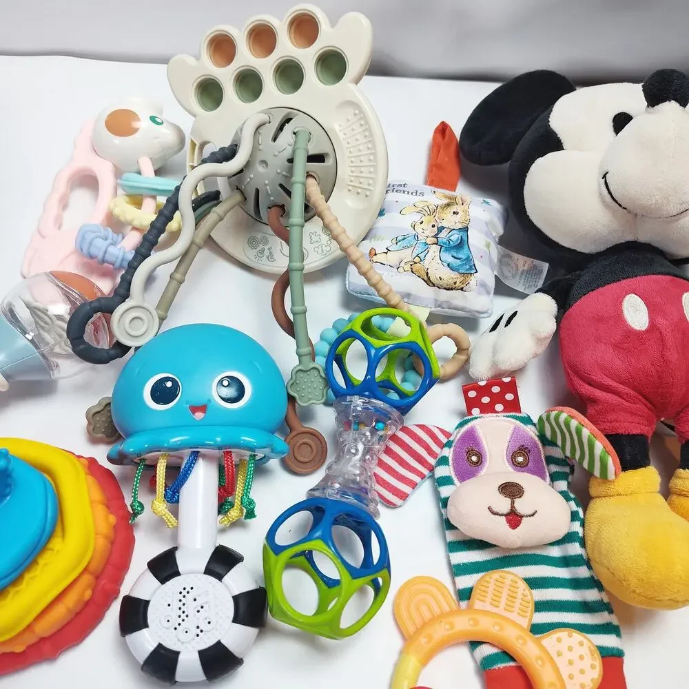 Baby Toy Lot Mickey Plush Baby Einstein Stacker Teether Rattles Bundle